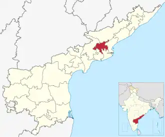 Positionskarte des Distrikts East Godavari