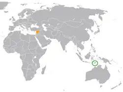 Lage von Osttimor und Syrien
