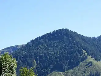 Sattelspitz von Ebnit aus gesehen