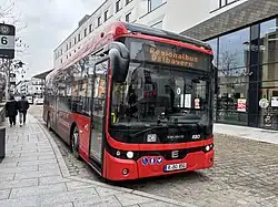 Einer der 16 neuen Ebusco 2.2. für den Betriebshof Passau, aufgenommen in Passau, Dezember 2025
