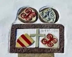 Plesse-Wappen an der Kirche von Eddigehausen