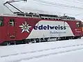 Lok der Rhätischen Bahn als Werbeträger