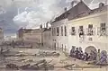 Hochwasser infolge Eisstoßes am 2. März 1830, stadteinwärts