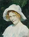 Mädchen mit weißem Hut