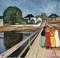 Mädchen auf der Brücke (1902), Öl auf Leinwand, 101 × 102,5 cm, Privatsammlung