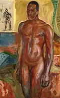 Stehender nackter Afrikaner von Edvard Munch, 1916