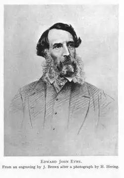 Edward John Eyre (etwa 1865), ein bekannter australischer Forschungsreisender