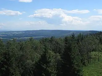 Blick vom Eggeturm auf der Velmerstot nach Süden über den Hauptkamm des Eggegebirges