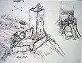 Ehrenfels 1891; Zeichnung von Johann Rudolf Rahn
