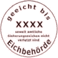 Zusatzzeichen Eichbehörde (geeicht bis XXXX)
