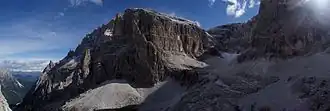 Die Gruppe des Elferkofels von Südwesten