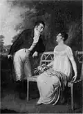 Elisabeth Seyler, Tochter des Ludwig Erdwin Seyler und der Anna Henriette Gossler, und ihr Ehemann Gerhard von Hosstrup, gemalt ca. 1815 von Friedrich Carl Gröger