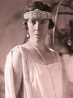 Königin Elisabeth von Belgien mit Diadem in den 1920er Jahren.