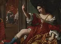 Porzia verwundet sich am Oberschenkel, 1664