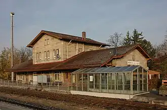 ehemaliges Empfangsgebäude Hersbruck links Pegnitz, in Privatbesitz