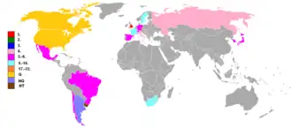 Beste Platzierungen der englischen Mannschaft in den Austragungsländern der FIFA-Fußballweltmeisterschaften