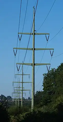Stahlrohrmasten im Enztal bei Birkenfeld