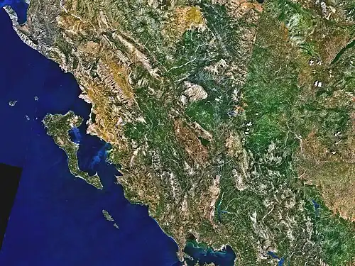 Satellitenbild von Epirus
