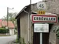 Ortsschild von Erbéviller