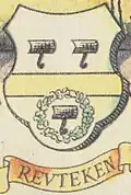 Ausschnitt aus Stadtbild Werl mit dem Wappen der Reuteken