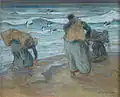 Ernst Bischoff-Culm: Treibholzsammlerinnen an der Kurischen Nehrung, Pastell 1911