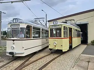 Erste Fahrt des Regensburger TW47 in Plauen
