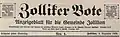 Erstausgabe des Zolliker Bote