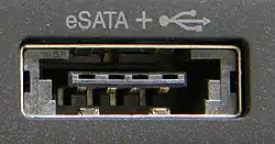 Kombinierte Buchse eSATAp + USB 2.0 Typ-A