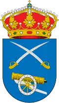 Gondomar, Provinz Pontevedra, Spanien: Gekreuzte Schwerter über einer Kanone