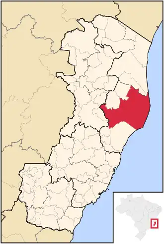 Fläche des Munizips in Espírito Santo