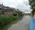 Die für eine Bootsdurchfahrt geöffnete Estebrücke.