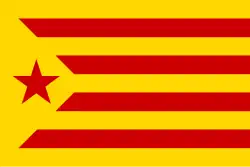 Estelada der Katalanischen Linken (Estelada Vermella oder Groga)