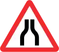 Verengte Fahrbahn