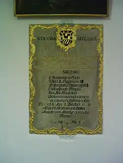 Epitaph der Maria Franziska von Gall, Reichsäbtissin von Gutenzell