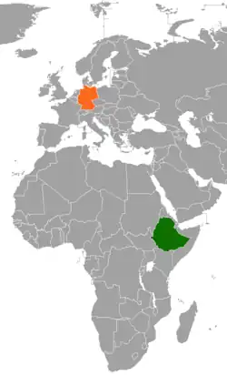 Lage von Äthiopien und Deutschland