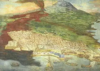 Giacinto Platania. Fresco in der Kathedrale von Catania. Ätna-Ausbruch 1669