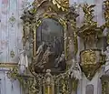 Korbiniansaltar und Kanzel im Kloster Ettal
