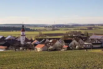 Landschaft südliche Anlauteralb, Blick über Euerwang nach Norden (2013)
