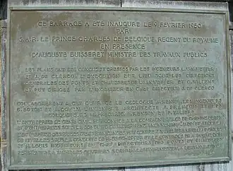Gedenktafel der Einweihung