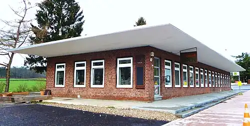 Endpunkt der B&nbsp;57 am Grenzübergang Aachen-Köpfchen