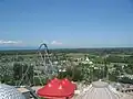 Blick vom Euro-Tower auf die Achterbahn Silver Star