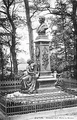 Ursprüngliches Denkmal Carl Maria von Webers im Ehrenhain in Eutin