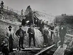 Ausgrabung des Schiffsgrabes in Oseberg