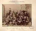 Juni 1889: Exkursion nach Brescia mit dem Verein Architectura am eidgenössischen Polytechnikum. F. Fulpius, J. Baj, P.Pape, Prof. F. Bluntschli, Prof. J. Stadler, K. Böcklin, Ch. Chamoret, W. Brenner, TH. Lasius, Fietz, O. Oulevey, A. Schneegans