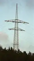 Abspannmast am Südende der Eyachtal-Überspannung