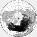 Aschewolke 14–25.&nbsp;April, kumuliert: Ausbreitung Westatlantik, Zentralasien, Zentralsibirien