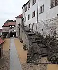 Fürsten-Reittreppe im Unteren Schlosshof von Schloss Klippenstein Radeberg, ca. 35 Meter lang, (1546)