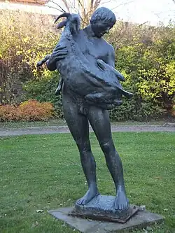 Mann mit Ziege