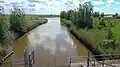 Reimersbude-Sielzug. Im Hintergrund die Eider