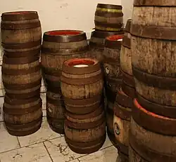 Hölzerne Bierfässer